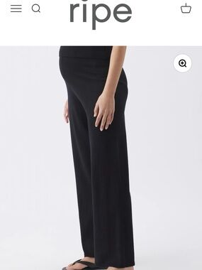 Ripe Black Maternity Wide-Leg Knit Pants size Large